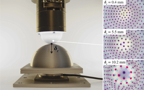 Rapid manufacturing of color-based emispherical soft tactile fingertips